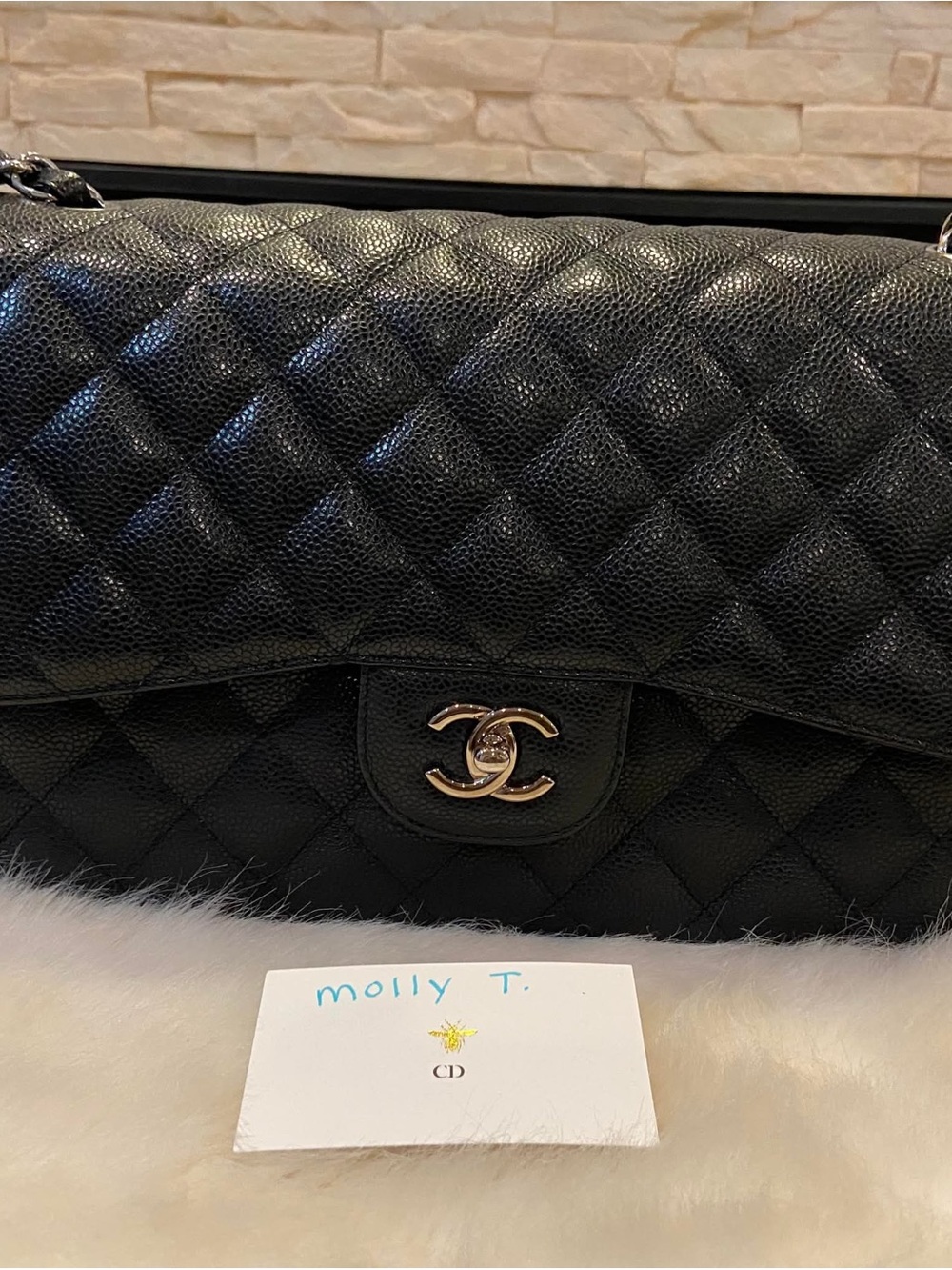 Chanel jumbo double flap silver hardware